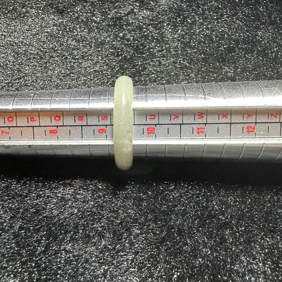 SIZE  10 NATURAL MYANMAR LIGHT GREEN COLOR JADEITE JADE RING,THICKNESS-4.3x2.8mm - Picture 8 of 8